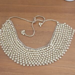 Vintage 50s Pearl Collar Bib Necklace